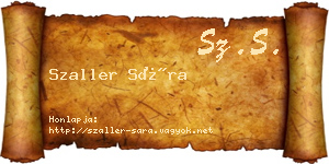 Szaller Sára névjegykártya