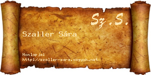 Szaller Sára névjegykártya