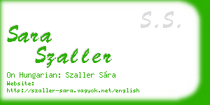 sara szaller business card